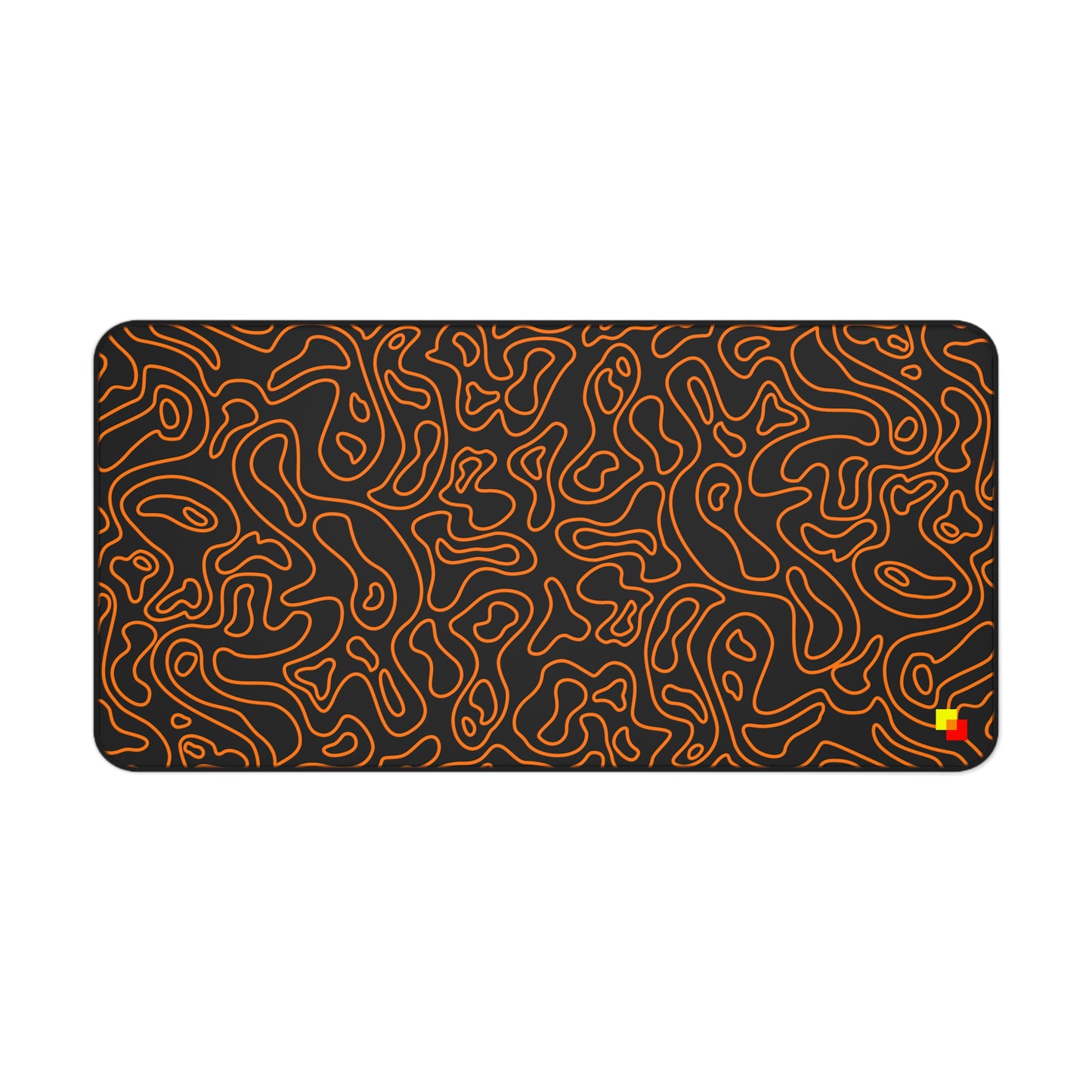 Orange and Black Topographic Mouse Pad / Desk Mat