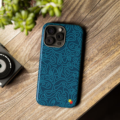 Blue Topographic Phone Case