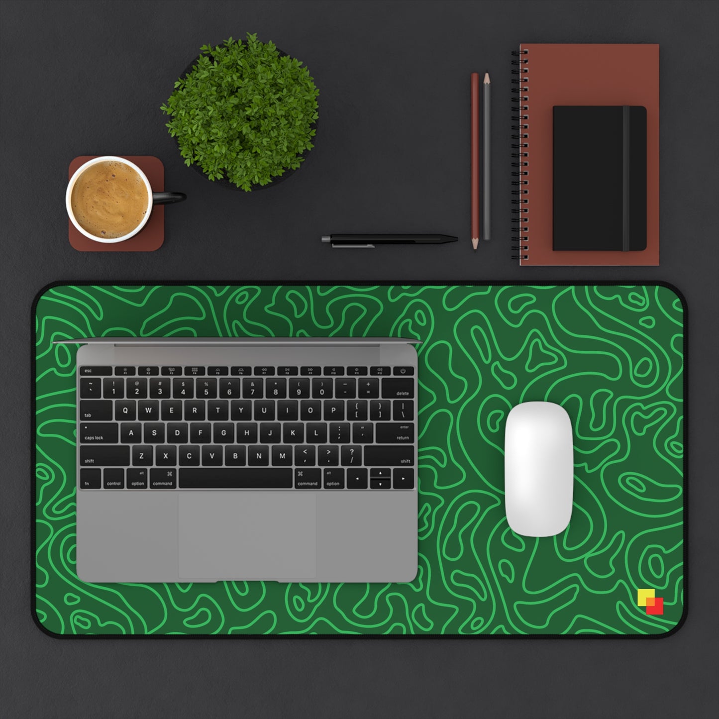 Green Topographic Mouse Pad / Desk Mat