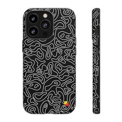 Black Topographic Phone Case