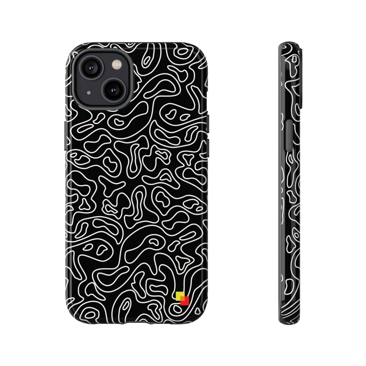 Black Topographic Phone Case