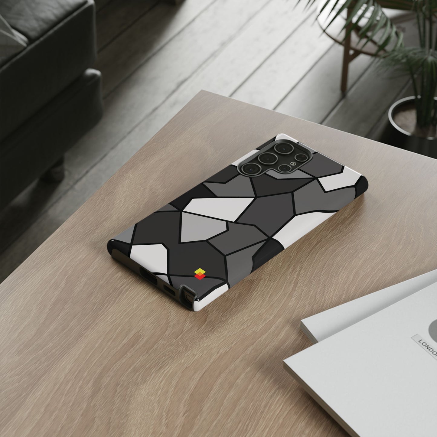 Black and Grey Geometric Phone Case