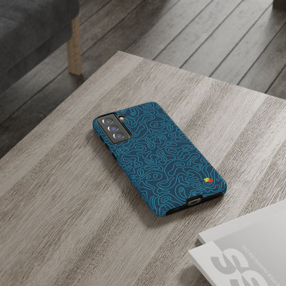 Blue Topographic Phone Case