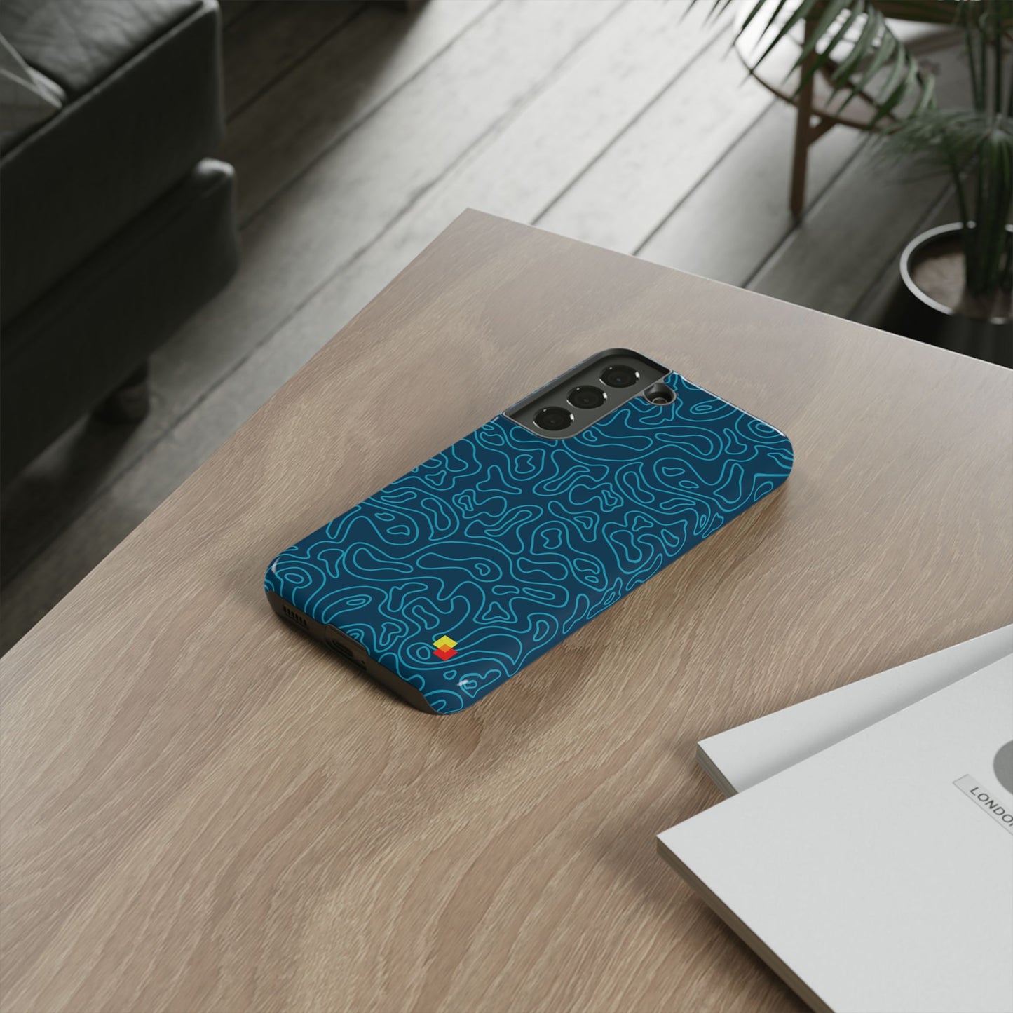 Blue Topographic Phone Case