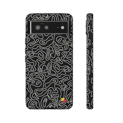 Black Topographic Phone Case