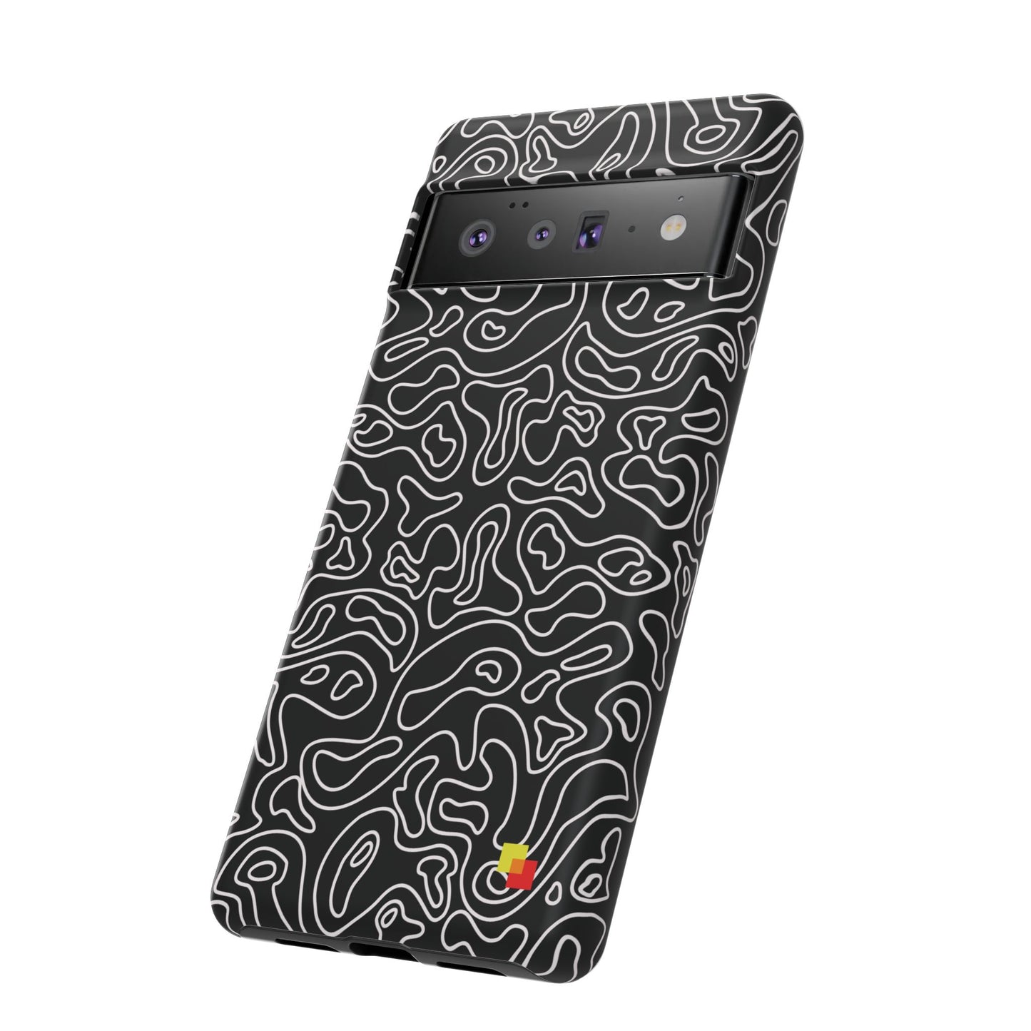 Black Topographic Phone Case