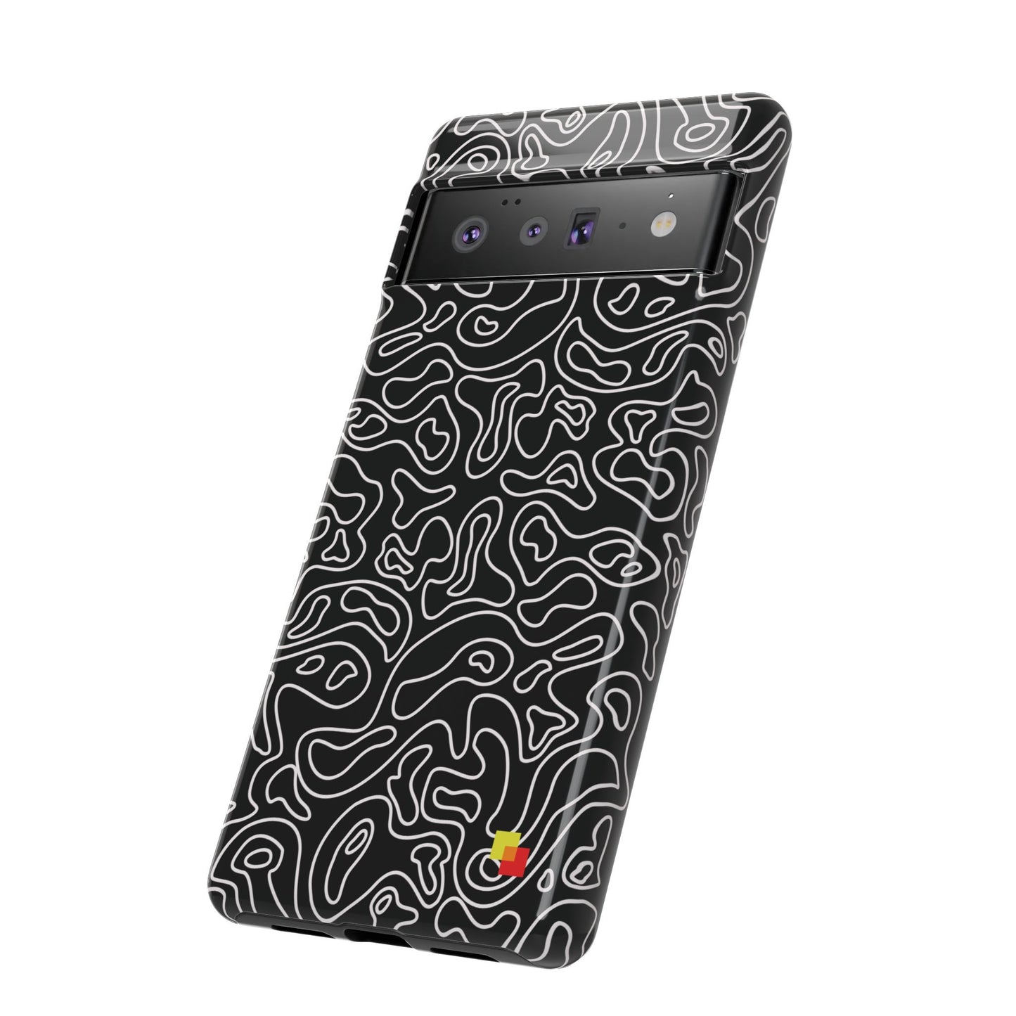 Black Topographic Phone Case