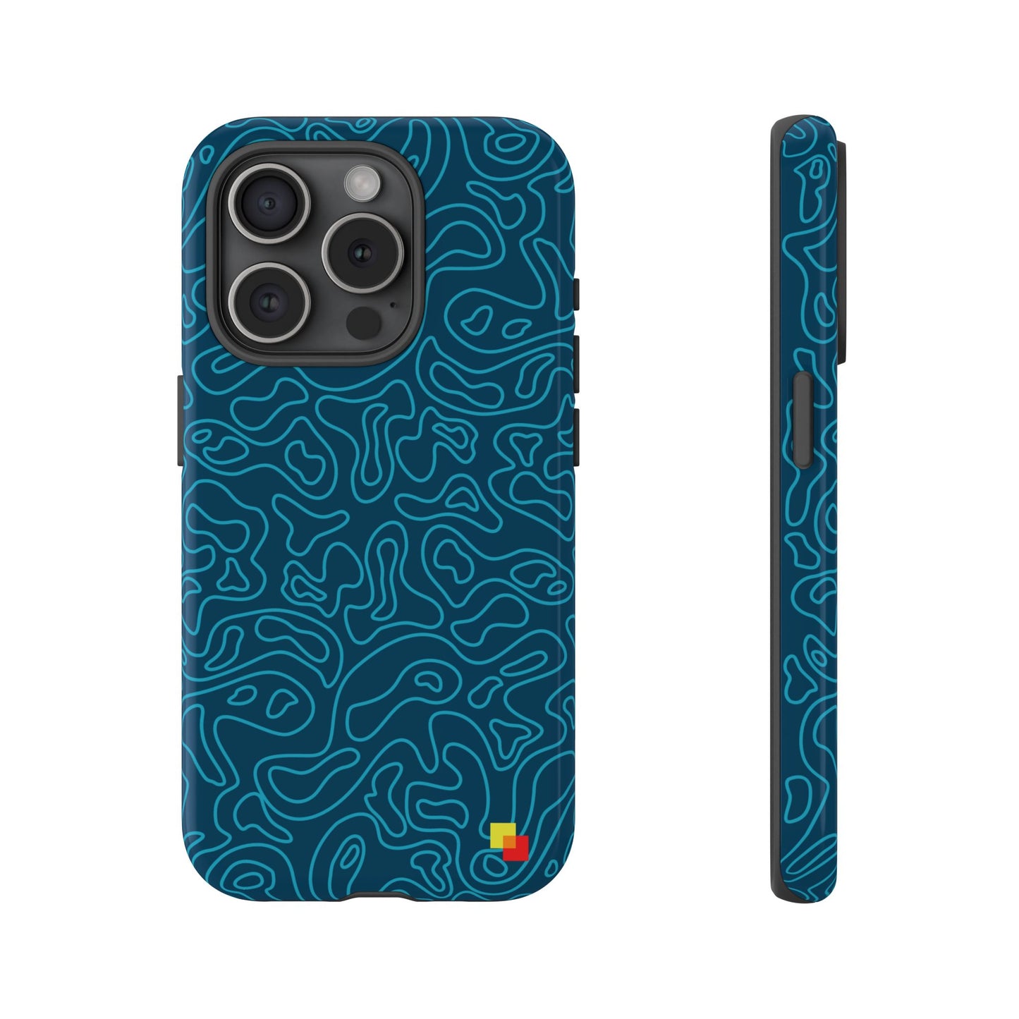 Blue Topographic Phone Case