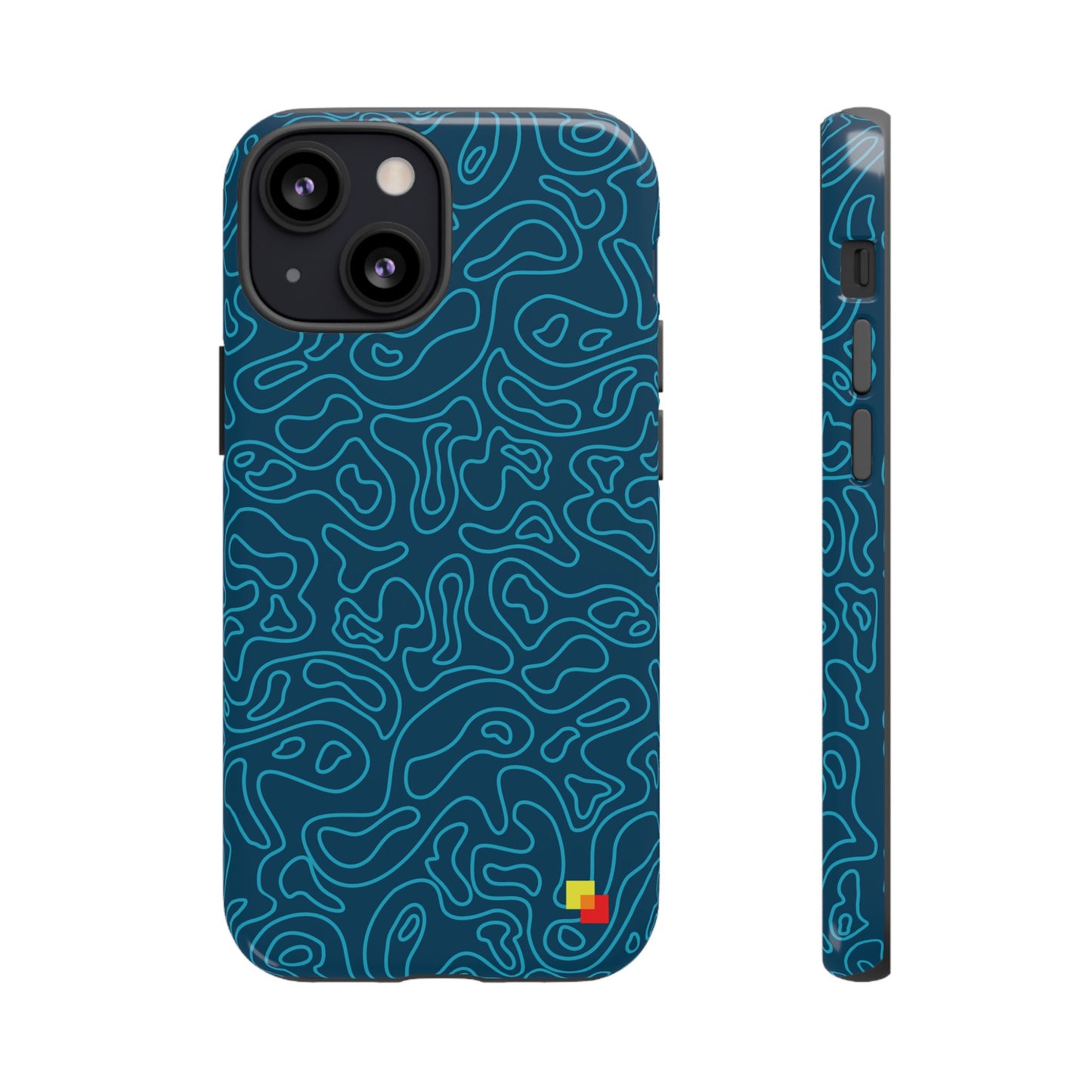 Blue Topographic Phone Case