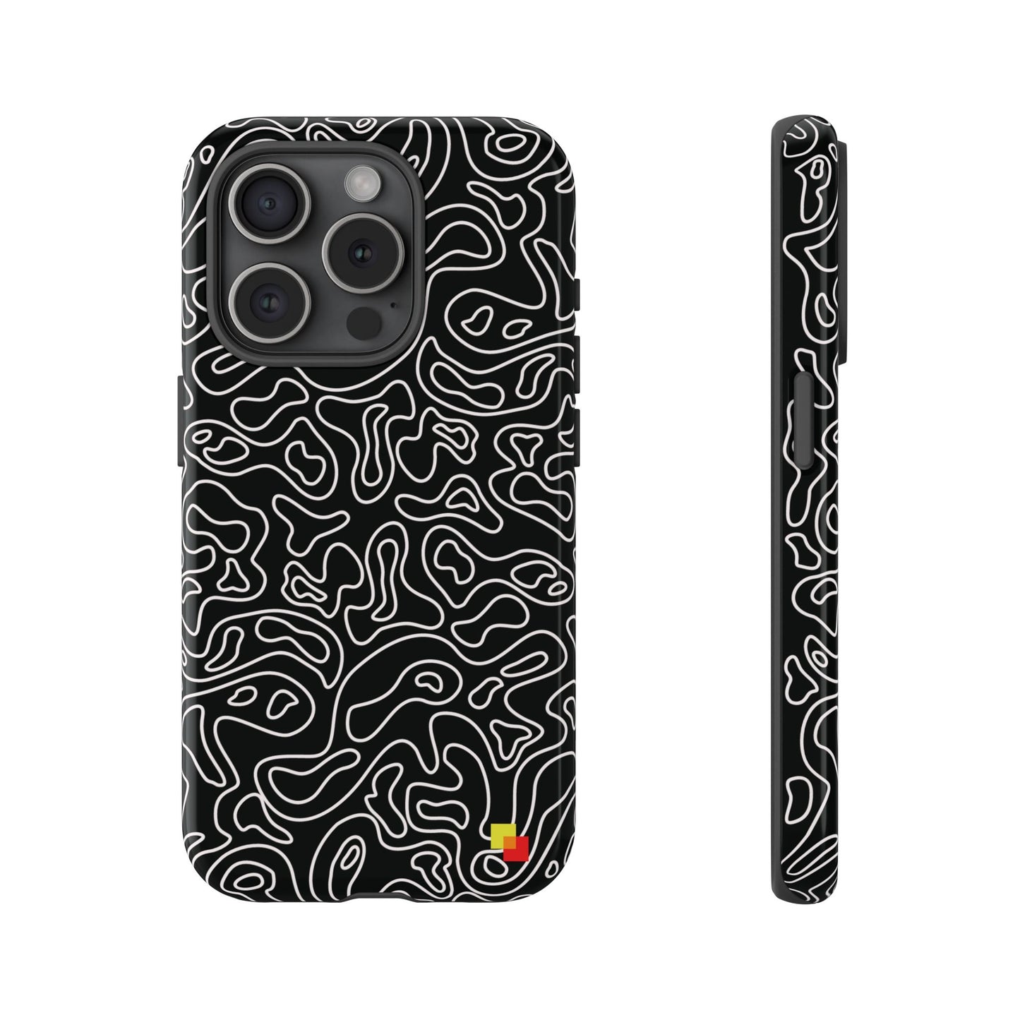 Black Topographic Phone Case