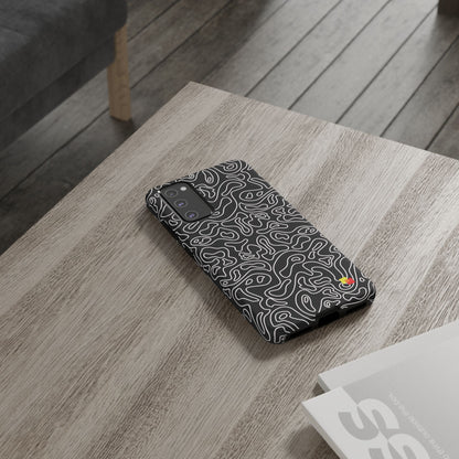 Black Topographic Phone Case