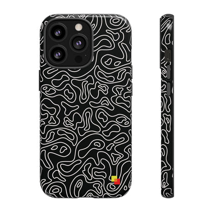 Black Topographic Phone Case