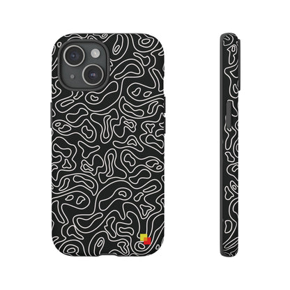 Black Topographic Phone Case