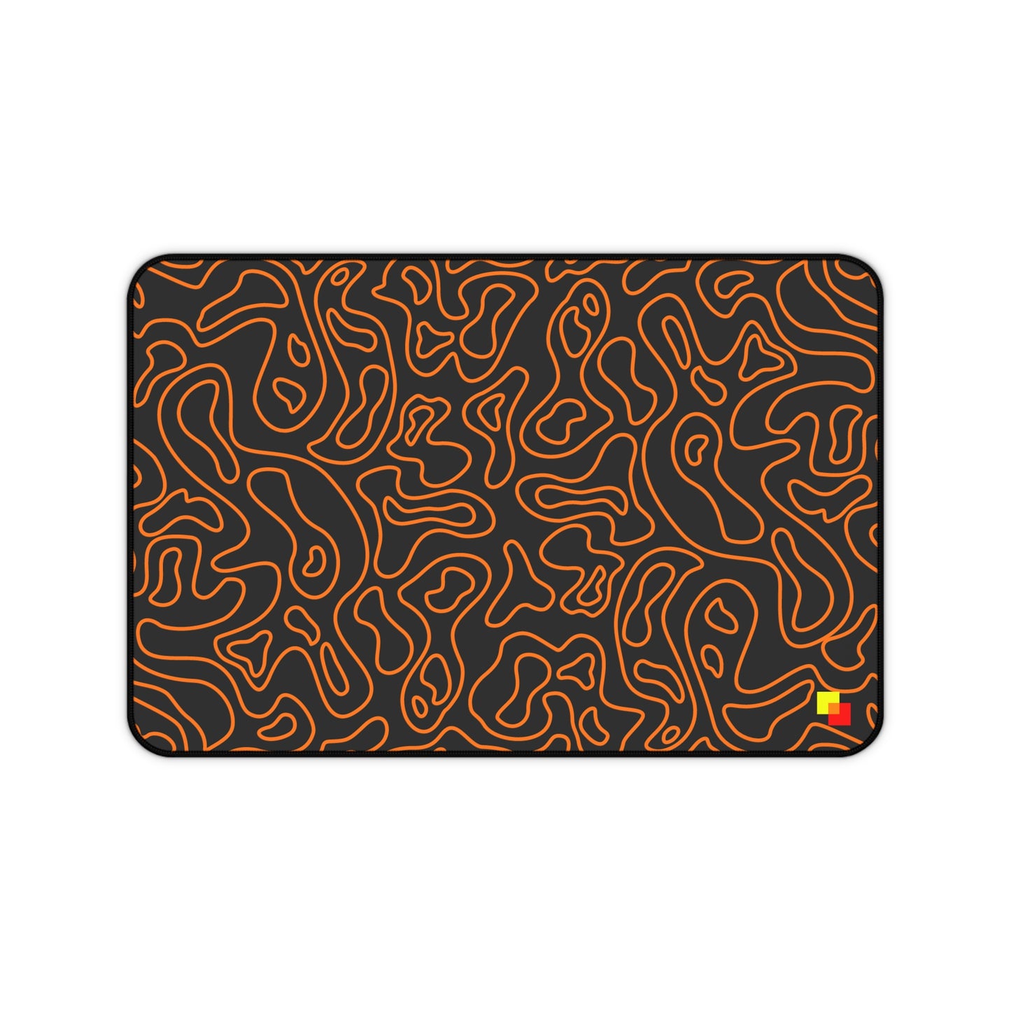 Orange and Black Topographic Mouse Pad / Desk Mat