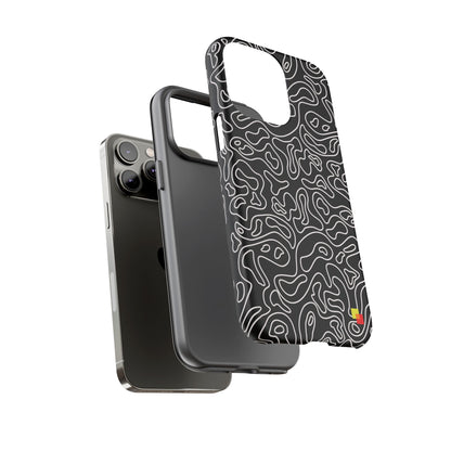 Black Topographic Phone Case