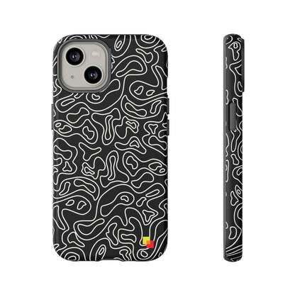 Black Topographic Phone Case