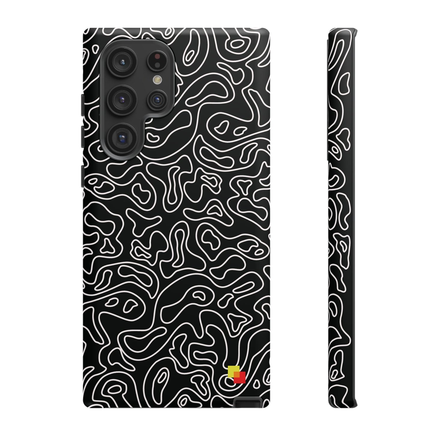 Black Topographic Phone Case