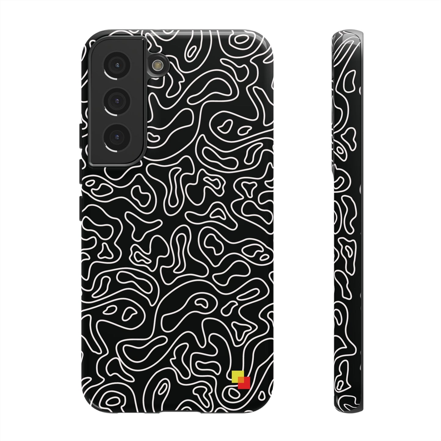 Black Topographic Phone Case