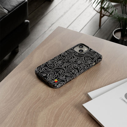 Black Topographic Phone Case