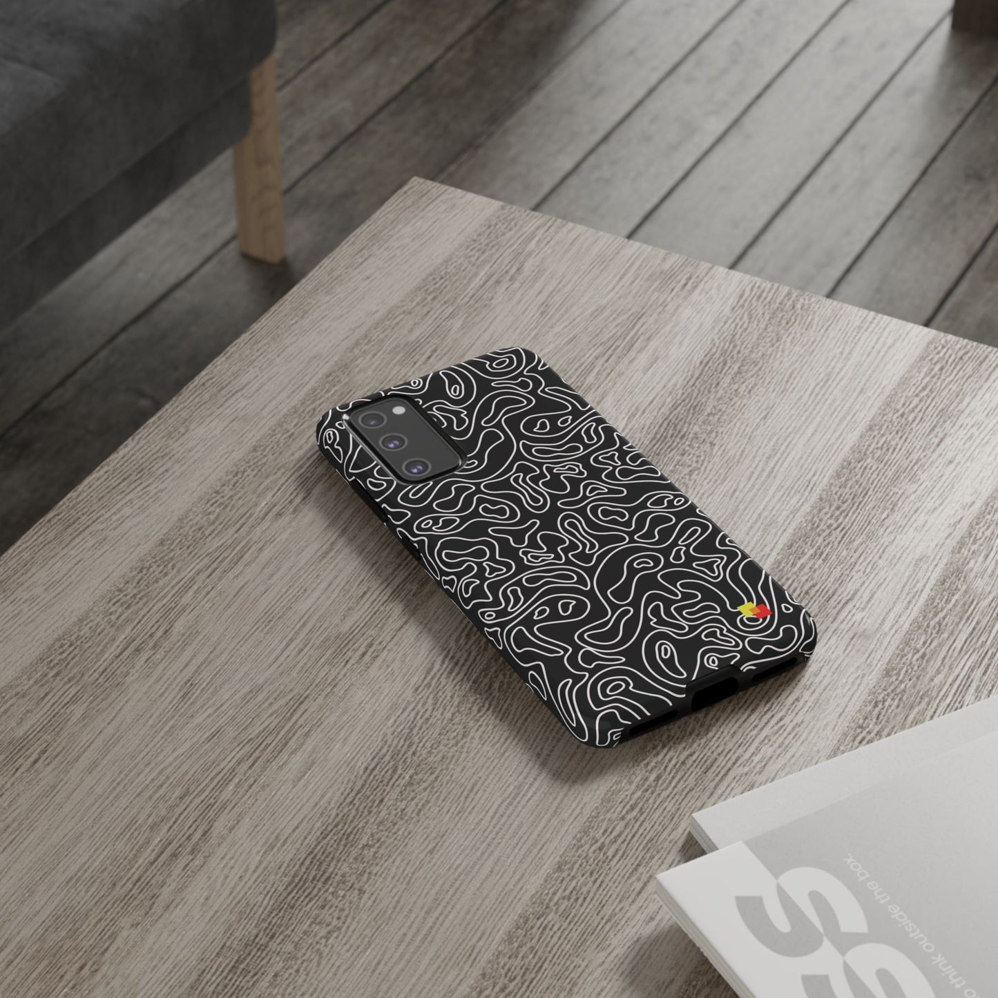 Black Topographic Phone Case