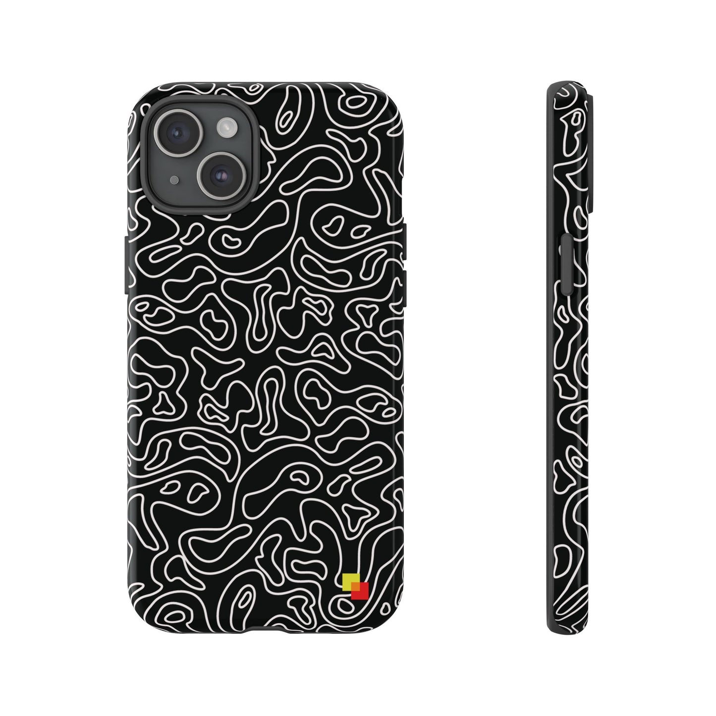 Black Topographic Phone Case