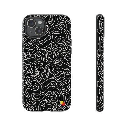 Black Topographic Phone Case