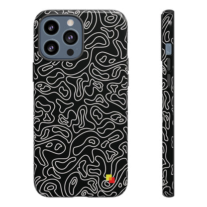 Black Topographic Phone Case