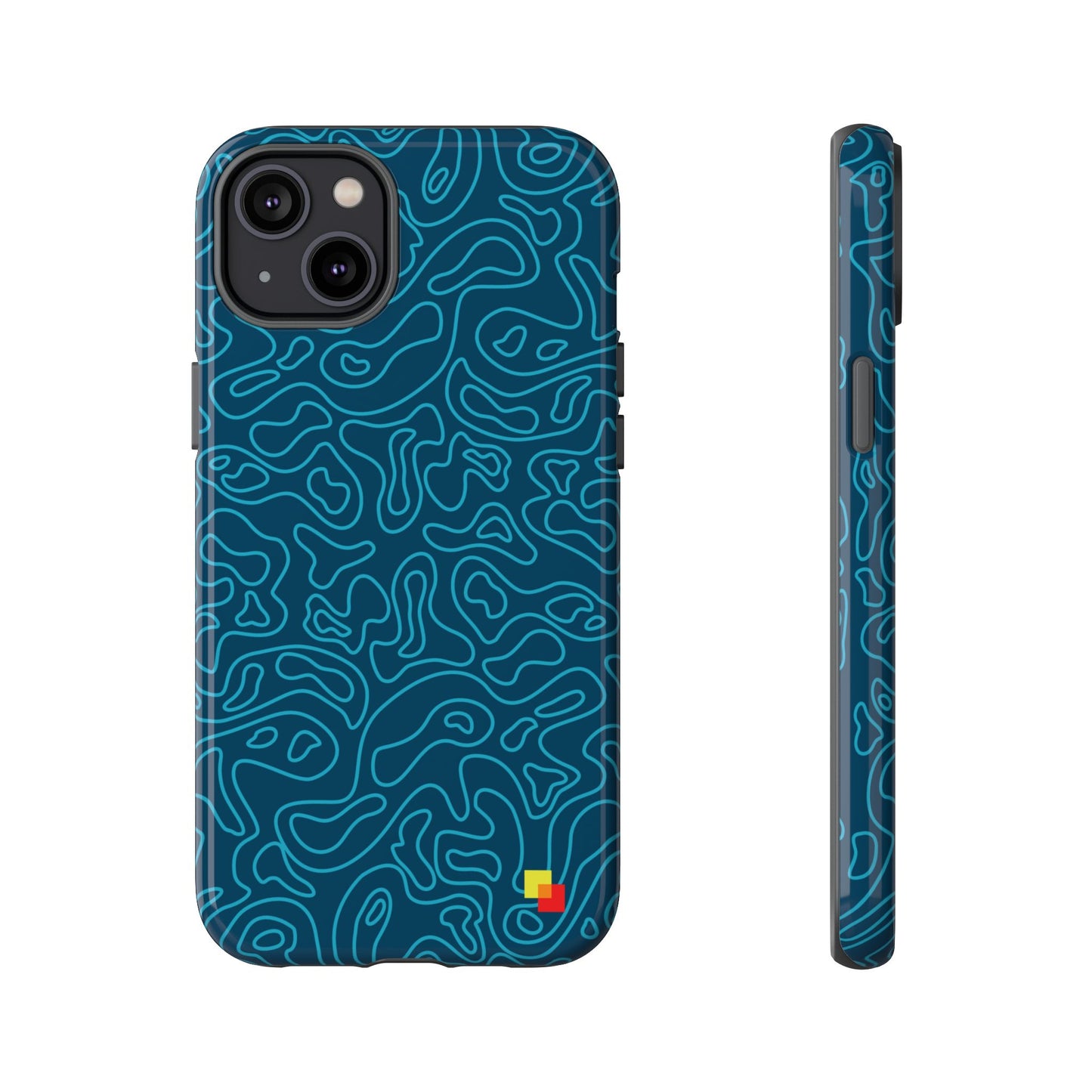 Blue Topographic Phone Case