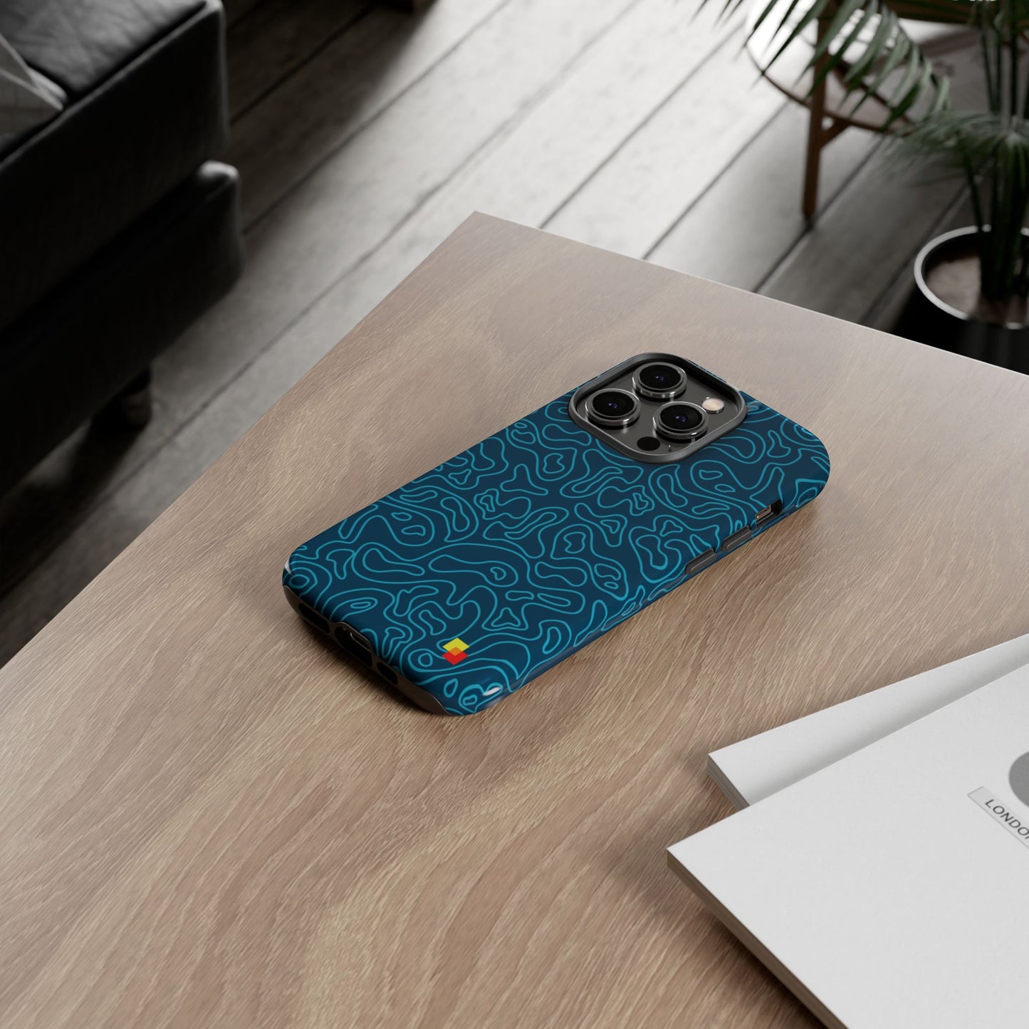 Blue Topographic Phone Case