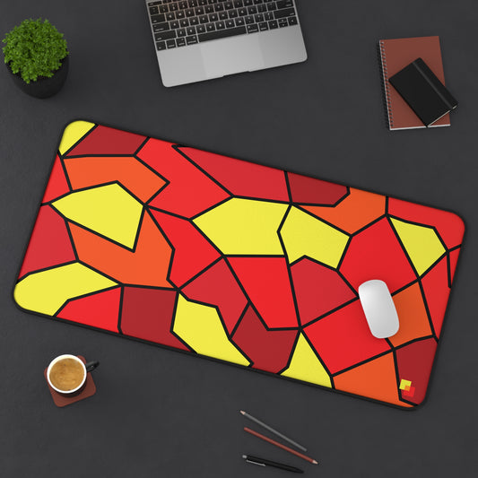 Orange Geometric Mouse Pad / Desk Mat