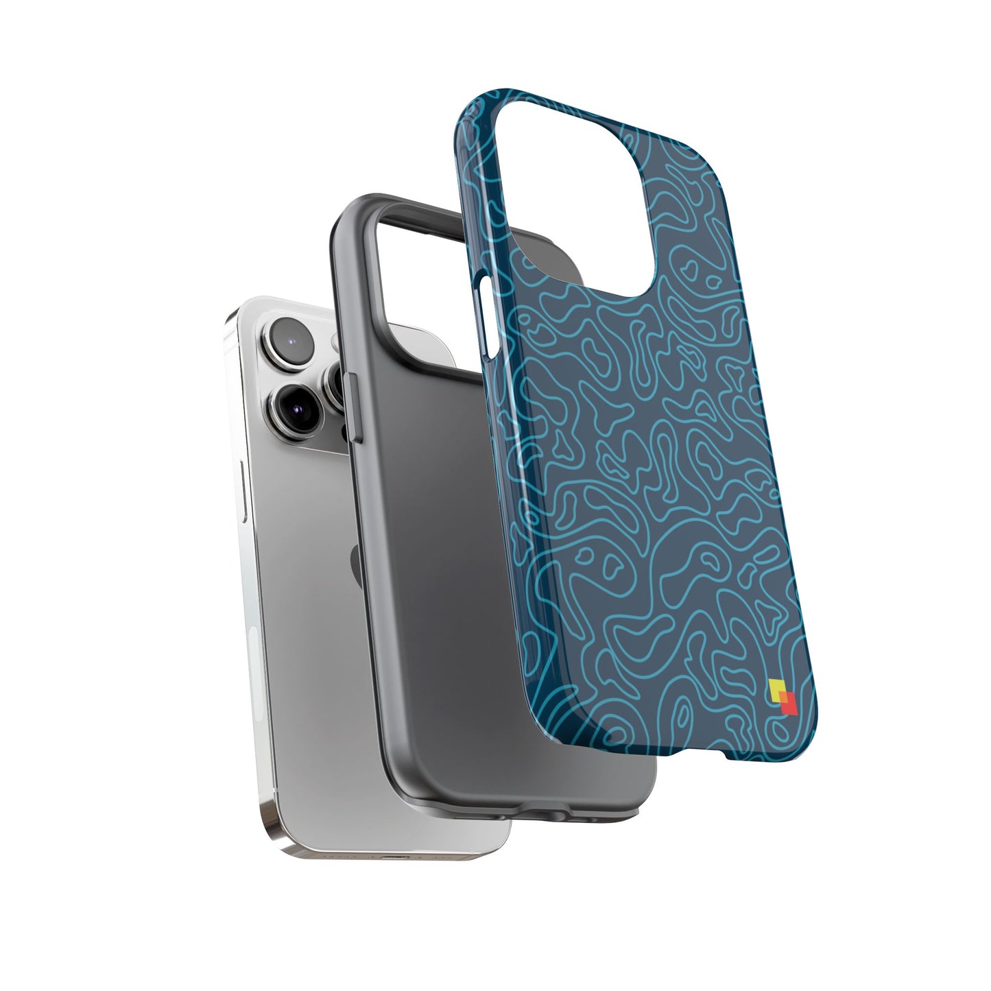 Blue Topographic Phone Case