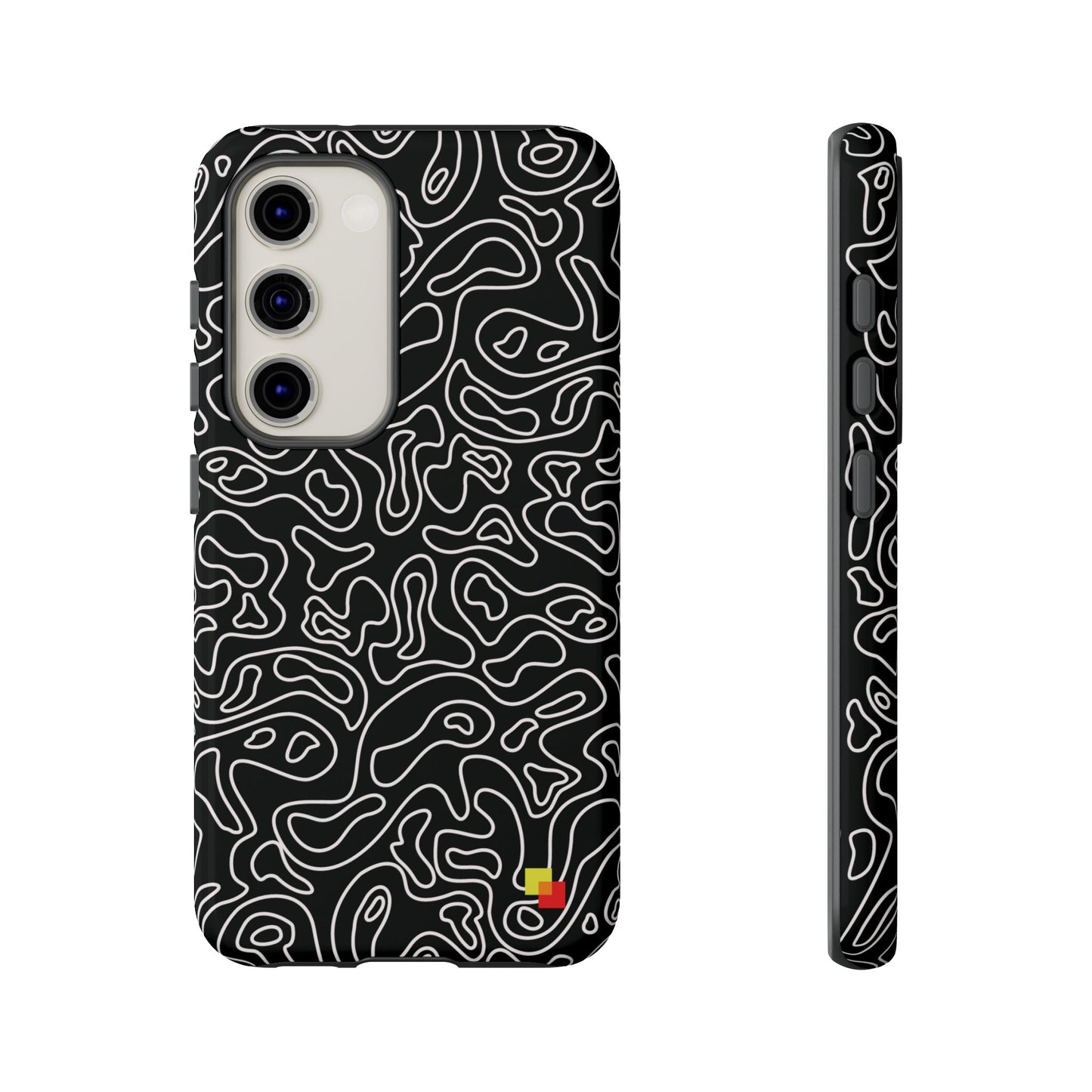 Black Topographic Phone Case