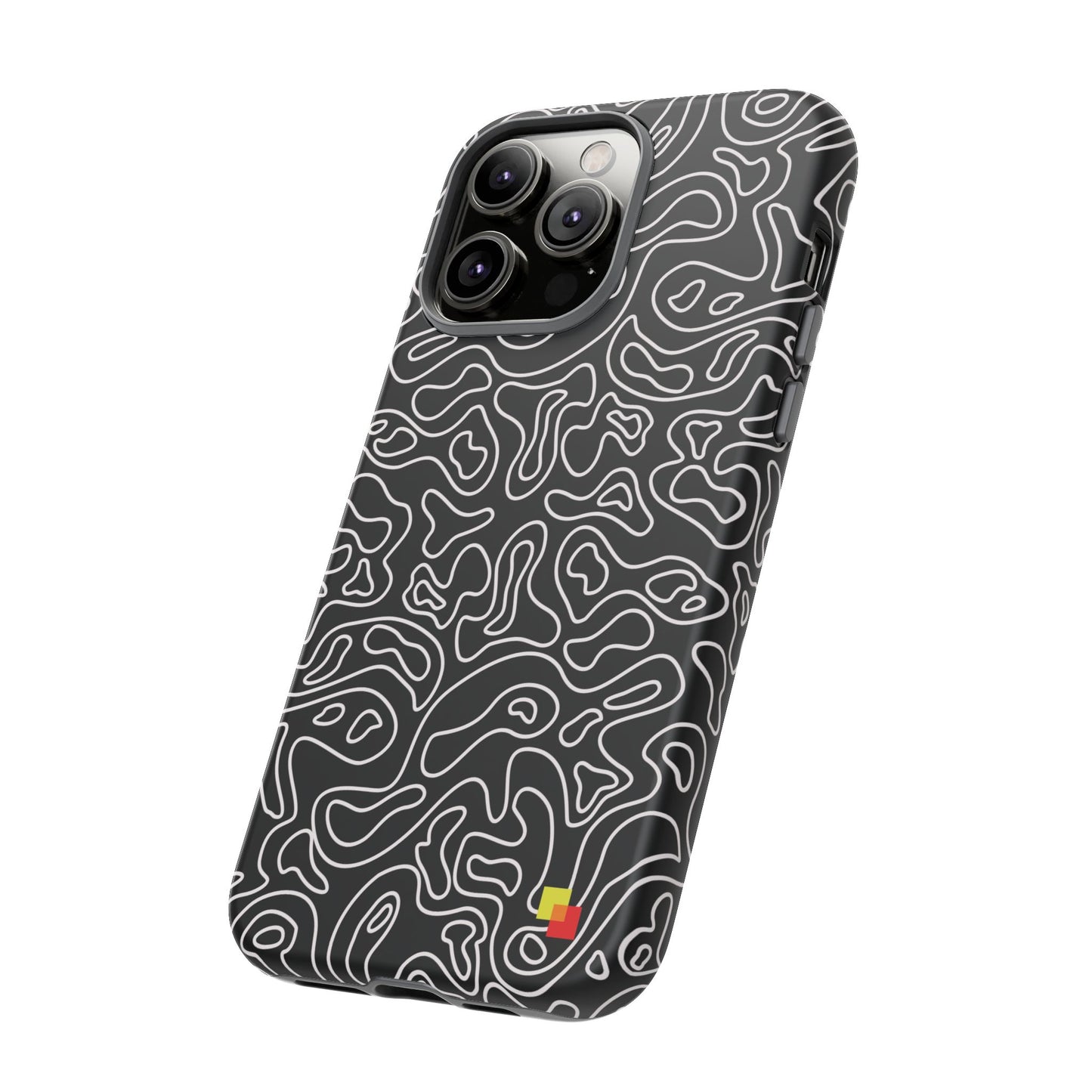 Black Topographic Phone Case