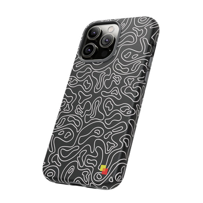 Black Topographic Phone Case