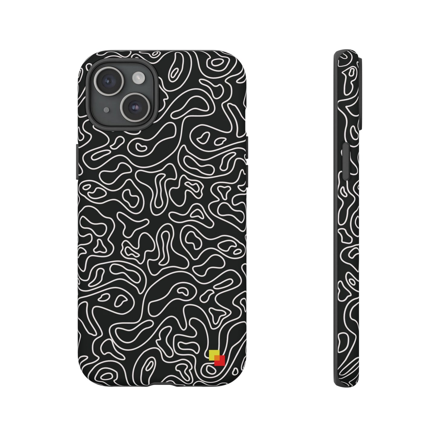 Black Topographic Phone Case