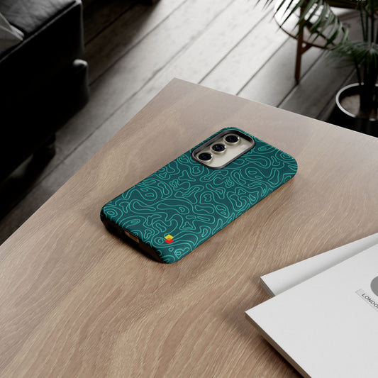 Cyan Topographic Phone Case