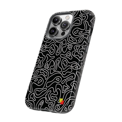 Black Topographic Phone Case