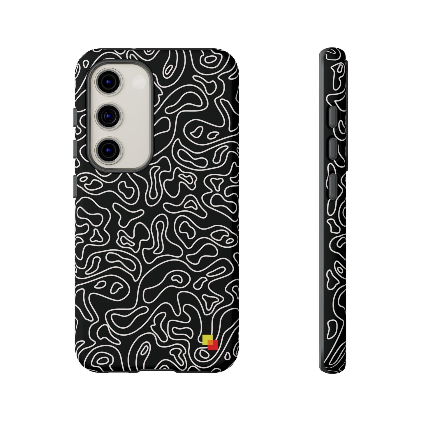 Black Topographic Phone Case