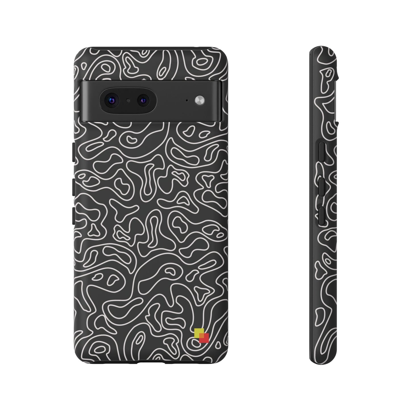 Black Topographic Phone Case