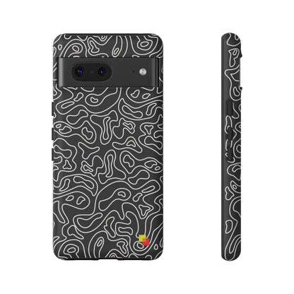 Black Topographic Phone Case