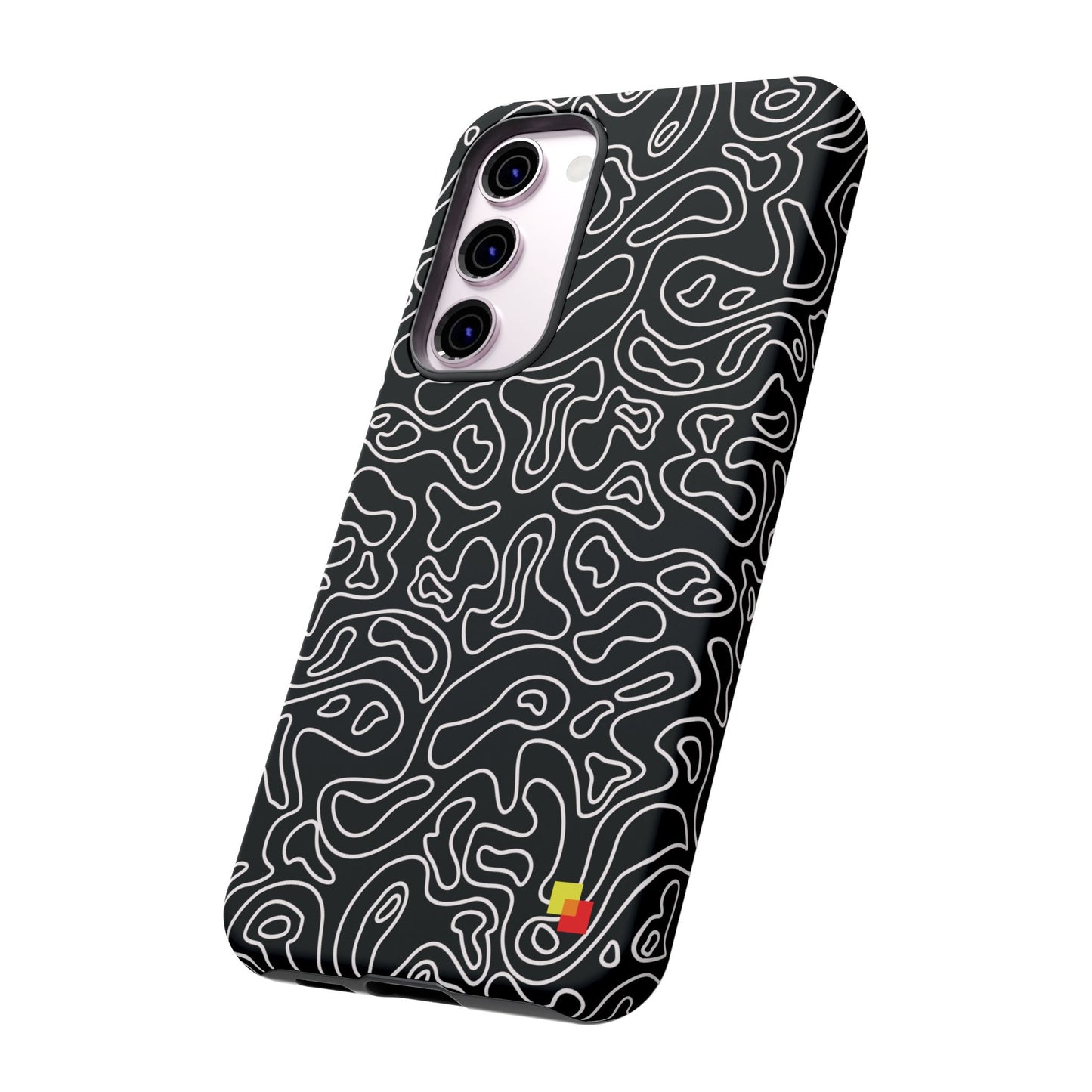 Black Topographic Phone Case