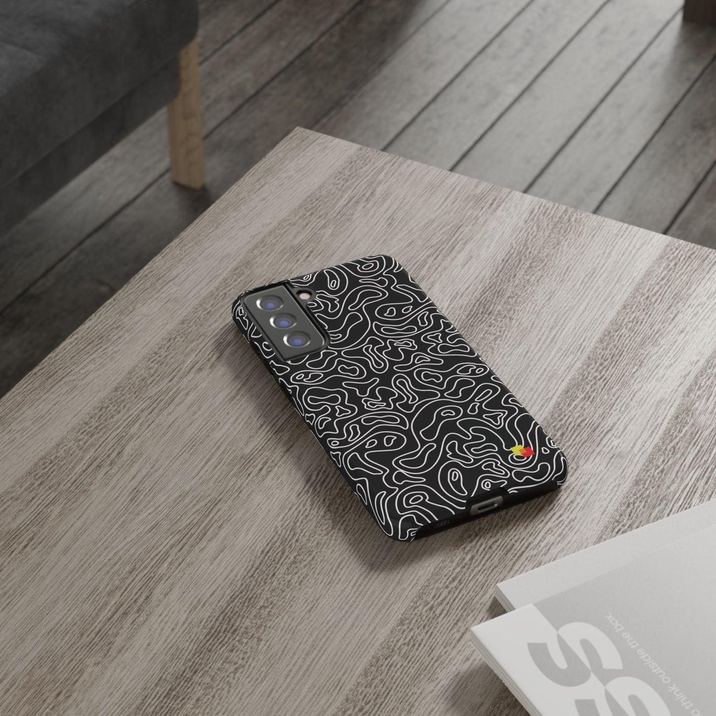 Black Topographic Phone Case