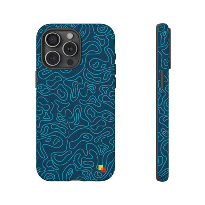 Blue Topographic Phone Case