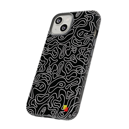 Black Topographic Phone Case