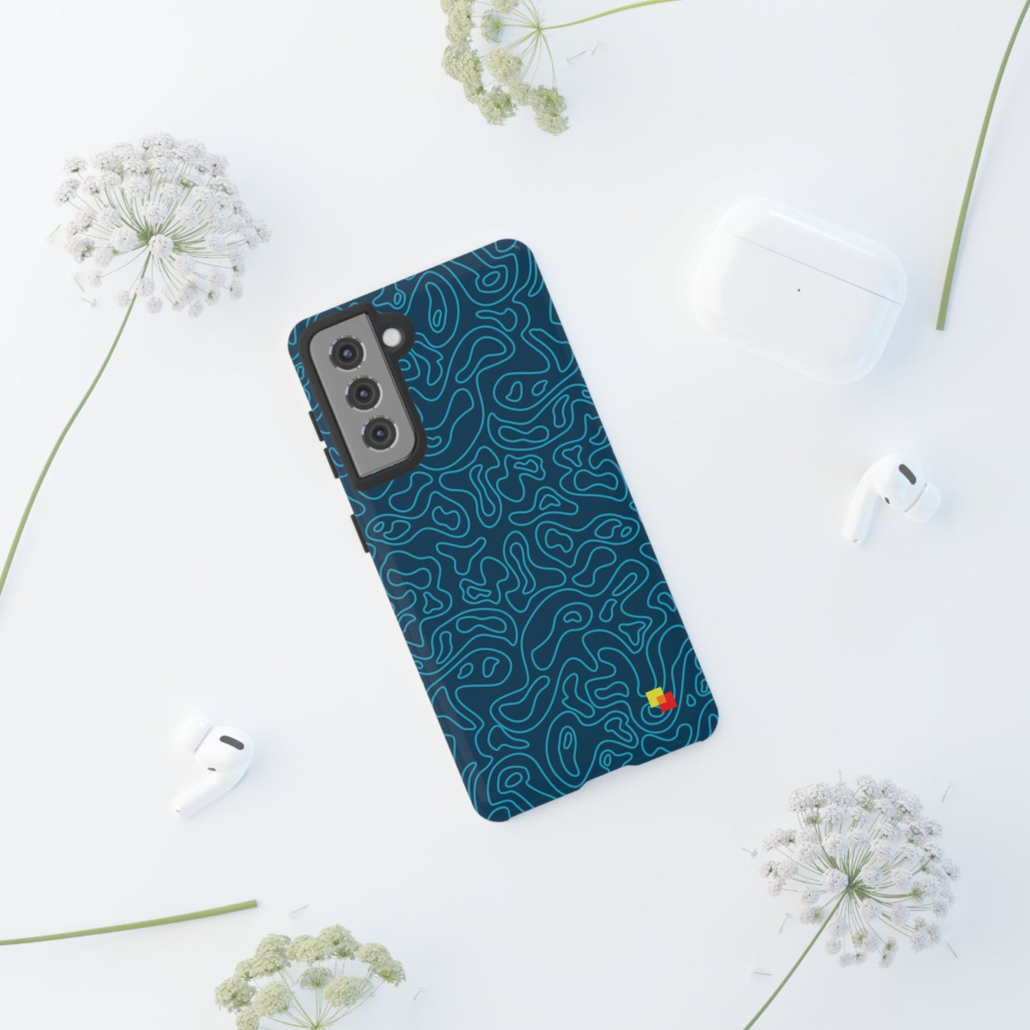 Blue Topographic Phone Case