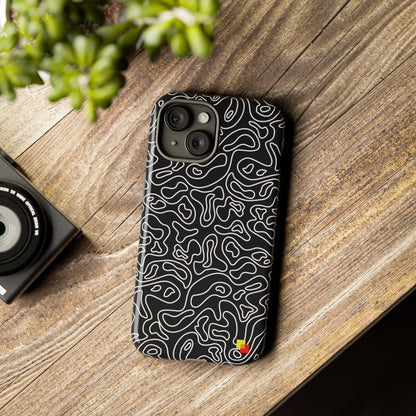 Black Topographic Phone Case