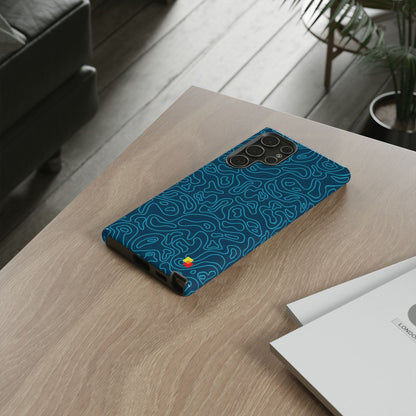 Blue Topographic Phone Case