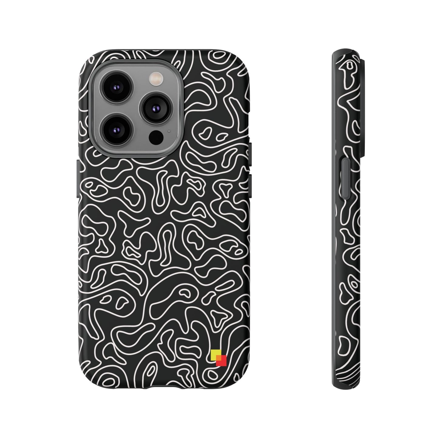 Black Topographic Phone Case