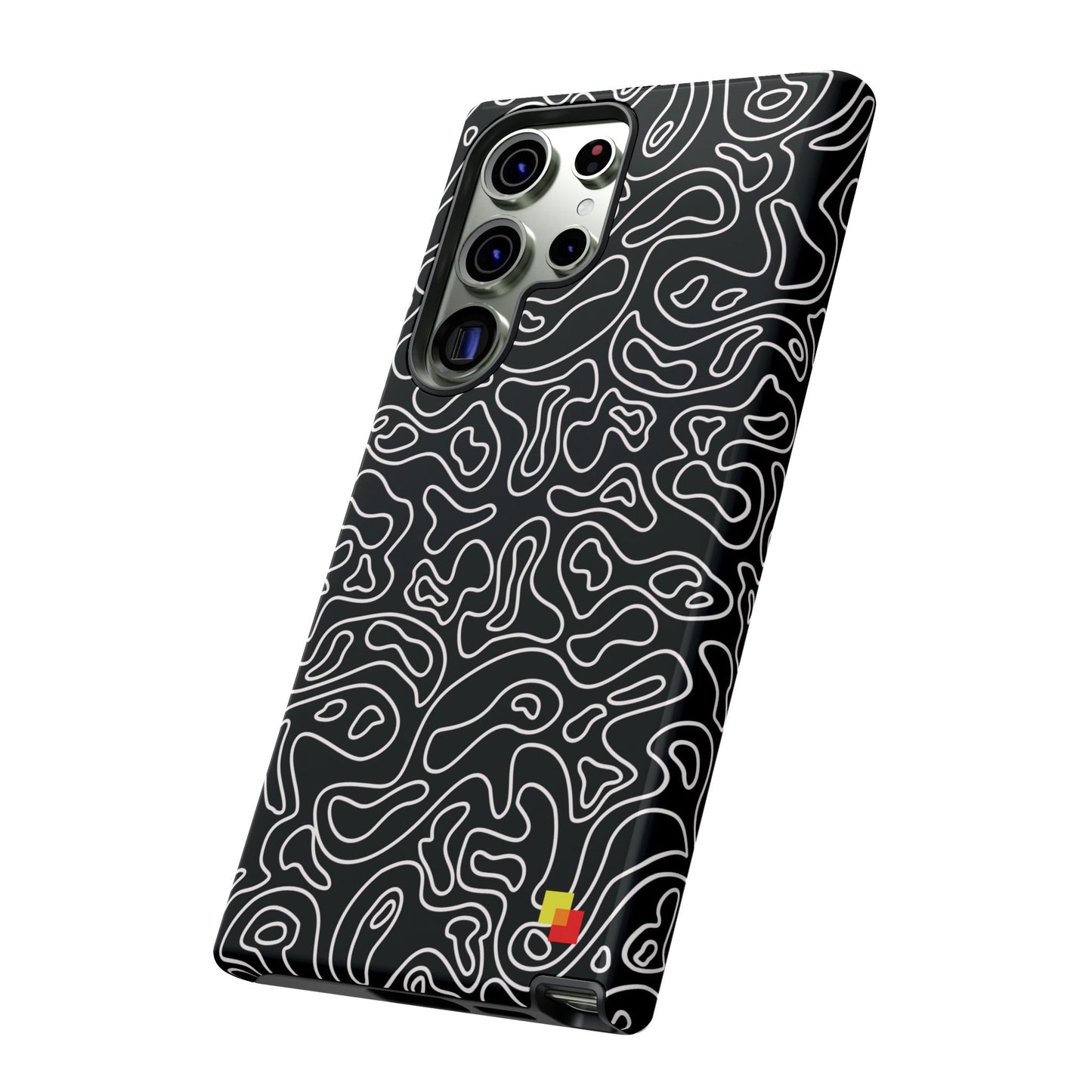 Black Topographic Phone Case