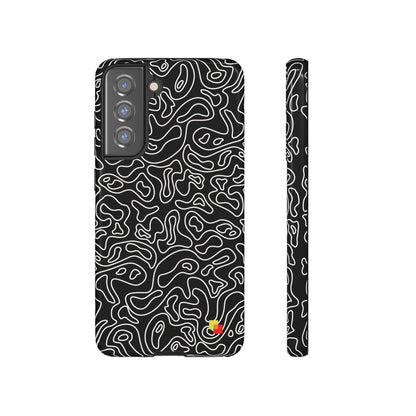 Black Topographic Phone Case